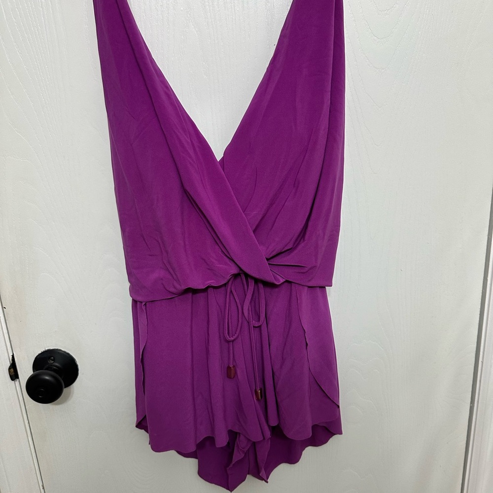 Purple Sleeveless Wrap Dress